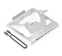 AISENS - ASUC-7P046-GR - Soporte DE SOBREMESA Ajustable para PORTATIL/Tablet con USB-C Docking 7 EN 1, Gris