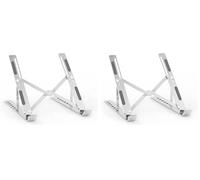 AISENS Soporte de Sobremesa Ajustable para Portatil/Tablet. Plata (Paquete de 2)