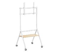 aisens soporte de suelo eco con rueda 1 bandeja para pantalla interactiva tv 80kg de 37 86 blanco madera