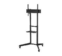 AISENS Soporte de Suelo ECO con Rueda Bandeja para DVD para Monitor TV 50Kg de 37 70 Negro