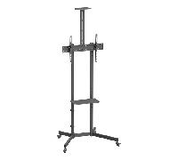 AISENS Soporte De Suelo Eco Con Rueda Bandeja Para DVD Y Soporte De C mara Para Monitor TV 45kg De 37 70 Negro