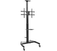 Aisens soporte de suelo eco con ruedas y manivela, bandeja para dvd y