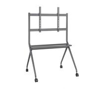 AISENS - FT86FE-143 - Soporte de Suelo Pro con Rueda, 1 Bandeja para Pantalla Interactiva/TV 120Kg de 50-86, Gris