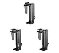 AISENS Soporte Giratorio y Altura Personalizable para CPU por Debajo de Escritorio con Mango de Bloqueo Fácil Negro (Paquete de 3)