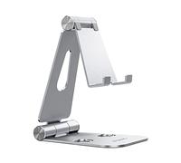 AISENS - Soporte De Sobremesa Tamaño XL Ajustable (2 Pivotes) Para Movil / Tablet, Plata