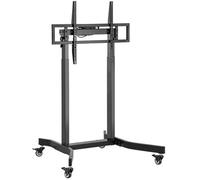 AISENS Soporte de suelo motorizado pro con ruedas para monitor/TV 120kg de 55-100, Negro