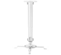 AISENS - CP04TSRE-133 - Soporte Universal Eco Giratorio, INCLINABLE Y Extensible DE Techo para PROYECTOR 13.5KG, Blanco