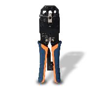 AISENS A142-0311 - Tenaza metálica de crimpar RJ10/RJ11/RJ12/RJ45 de carraca, Color Negro
