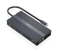 AISENS - ASUC-12P017-GR - USB-C Dock 12 en 1, USB-C A 2XHDMI, 1XDISPLAYPORT, 1XRJ45, 4XUSB-A, 1XUSB-C, 1XUSB-C PD, 1Xsd, 1XMicro SD, Gris, 20Cm