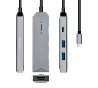 Aisens usb-c dock 4 en 1, usb-c a 1xhdmi, 2xusb, 1xpd, gris, 15 cm