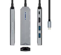 Docking USB Tipo-C Aisens ASUC-5P003-GR/ 1xHDMI/ 2xUSB/ 1xRJ45/ 1xUSB Tipo-C PD/ Gris