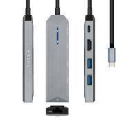 Docking USB Tipo-C Aisens ASUC-5P003-GR/ 1xHDMI/ 2xUSB/ 1xRJ45/ 1xUSB Tipo-C PD/ Gris