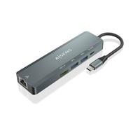 AISENS - USB-C Dock 5 en 1, USB-C a 1xHDMI, 1xRJ45, 2xUSB, 1xPD, Gris, 15 cm - ASUC-5P011-GR