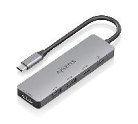 aisens usb c dock 5 en 1 usb c a 1xhdmi 2xusb a 1xusb c 1xusb c pd gris 15cm