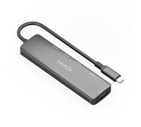 AISENS - USB-C Dock 6 en 1, USB-C A, 1x HDMI, 3x USB-A, 1x SD, 1x MicroSD, Gris, 15cm