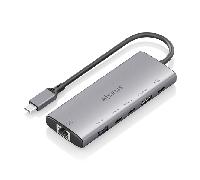 Base para portátil Aisens ASUC-6P030-GR USB-C Dock 6 en 1 aluminio 4K 100W