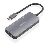AISENS USB-C Dock 6 En 1, USB-C a 1xHDMI, 1xRJ45, 3xUSB-A, 1xUSB-C PD, Gris, 15cm