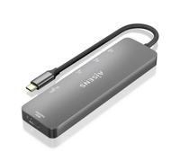 AISENS - USB-C Dock 6 EN 1, USB-C a 1xHDMI, 2xUSB-A, 1xUSB-C PD 100W, 1xSD, 1xMicro SD, Gris, 15cm