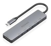 Aisens usb-c dock 6 en 1, usb-c a 1xhdmi, 4xusb-a, 1xusb-c pd 100w, gr