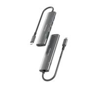 AISENS - USB-C Dock 7 en 1, USB-C A, 1x HDMI, 2x USB-A USB2.0, 1x USB-A USB3.0, 1x USB-C PD 100W, 1x SD, 1x MicroSD, Gris, 15cm