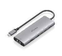 AISENS USB C Dock 7 en 1 USB C a 1xHDMI 1xRJ45 1xUSB A 10G 2xUSB C 10G 1xSD 1xMicroSD Gris 20cm