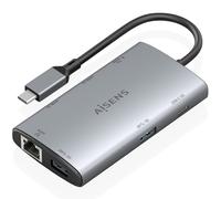 Aisens usb-c dock 7 en 1, usb-c a 2xhdmi 4k, 1xrj45, 2xusb-a usb3.0, 1