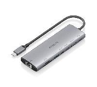 aisens usb c dock 8 en 1 usb c a 1xhdmi 1xrj45 1xusb a 10g 2xusb c 10g 1xsd 1xmicrosd 1xusb c pd 100w gris 20cm