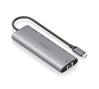 AISENS - USB-C Dock 8 en 1, USB-C a 1xHDMI, 1xRJ45, 1xUSB-A 10G, 2xUSB-C 10G, 1xSD, 1xMicroSD, 1xUSB-C PD 100W, Gris, 20cm