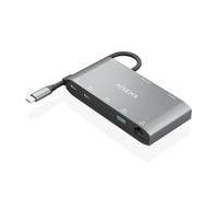 AISENS - USB-C Dock 8 en 1, USB-C a 1xHDMI, 1xVGA, 1xRJ45, 2xUSB-A, 2xUSB-C 5G, 1xUSB-C PD, Gris, 20 cm