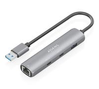 Aisens usb3.0 dock usb-a a ethernet gigabit + hub 2xusb-c+1xusb-a, gri