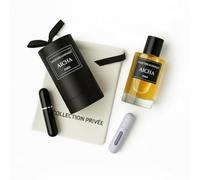 AISHA - Eau de Parfum Unisexe 50ml - Fragrance Boisée et Ambrée Intense - Longue Tenue - Inclus 2 Vaporisateurs de Voyage Offerts