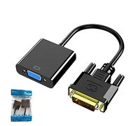 AISHTEC Adaptador de DVI(24+1) a VGA, Cable Convertidor activo de 1080P, de macho a hembra, compatible con 60 Hz y 3D para conectar sistemas DVI(24+1) a pantallas VGA - Nero, 20cm