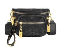 Aisi Riñonera de piel para mujer, bandolera con múltiples bolsillos, Black, Talla única, Riñonera a la moda