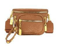 Aisi Riñonera de piel para mujer, bandolera con múltiples bolsillos, Brown, Talla única, Riñonera a la moda