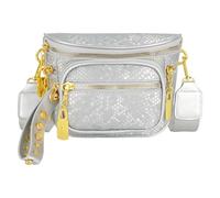 Aisi Riñonera de piel para mujer, bandolera con múltiples bolsillos, Silver, Talla única, Riñonera a la moda