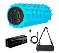 AISIGER Rodillo de espuma vibratoria, 5 intensidades de vibración, rodillo de espuma eléctrico de próxima generación para liberación muscular, rodillo de espuma de masaje profundo con bolsa, color azul