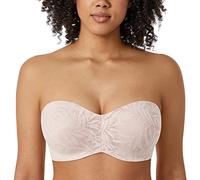 AISILIN Sujetador sin Tirantes Talla Grande Encaje con Aros sin Relleno Mujer Rosa Blanca 95C