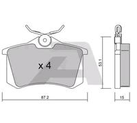 AISIN Juego de 4 pastillas de freno para VOLKSWAGEN: Golf, Passat, Polo, Scirocco, Golf Cabriolet, Corrado, Vento, Jetta (Ref: BPPE-2001)
