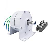 AISINILALAO 220v, Generador de Imán Permanente sin Engranajes de Baja Velocidad, Alternador AC de Baja Velocidad de 14000W con Base para Proyectos de Energía Eólica DIY y Sistemas de Energía