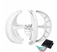 AISINILALAO 220v, Kit de Generador Eólico Vertical para Hogar y Jardín de 16000W de Operación Silenciosa, Turbina Eólica Vertical AC Trifásica Pequeña Maglev de 12V-220V con Controlador MPPT