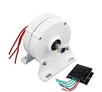 AISINILALAO 24v, Generador Eólico sin Transmisión de Imán Permanente 12V/24V/48V 9000W - Kit Completo con Controlador, para Vida Fuera de la Red, Granja, Cabaña Remota (con Controlador, Blanco)