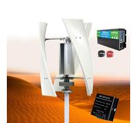 AISINILALAO 48v, Generador de Turbina Eólica Vertical, 3000W 12V 24V 48V 220V, Turbina Eólica de 3 Aspas Sin Ruido con Levantamiento Magnético, Juego con Inversor para Hogar o Camping