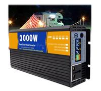 AISINILALAO 72V A 110V, 3000W Pure Sine Wave Inverter DC 12V 24V 48V 60V 72V A 220V AC Convertidor Inversor De Potencia del Coche con Pantalla Led para RV, Camping, Camión,48v,220V 50Hz