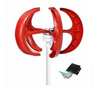 AISINILALAO Generador De Imán Permanente De CA Trifásico De 9000 W, 220 V, 48 V, 24 V, 12 V, Kit De Turbina Eólica De 5 Aspas con Controlador para Sistema Solar Eólico Híbrido (Rojo),12v