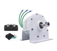 AISINILALAO Generador de imán Permanente sin Engranajes de 9000W 12V 24V 48V con Base, alternadores de CA silenciosos con rectificador/Controlador, Adecuado para turbinas hidráulicas/eólicas,24V