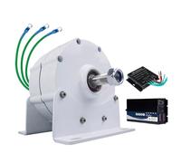 AISINILALAO Generador de turbina eólica AC/CD de Baja RPM Blanco, con inversor 5000W 220V 48V 24V 12V, alternadores AC de imán Permanente sin Engranajes para turbina eólica/acuática (con Base),24v