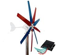 AISINILALAO Generador de Turbina Eólica de Bajo Arranque de 20000W, 12V 24V 48V Kit de Generador de Turbina Eólica Vertical Portátil con Controlador de Carga (8 Aspas),220v