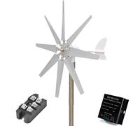 AISINILALAO Generador de Turbina Eólica de Bajo Ruido de 20000W, Kit de Generador de Energía Eólica Portátil Vertical de 12V-220V, Turbinas Eólicas de Bajo Ruido de 3 Fases AC con Controlador,12v