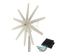 AISINILALAO Generador de Turbina Eólica de Eje Vertical de 8000W Sin Ruido, Turbina Eólica de Levitación Magnética de 12V-220V con Controlador MPPT para Molino de Viento Verde (Blanco),12v
