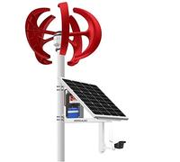 AISINILALAO Generador de turbinas eólicas Verticales, 10000W 220V 12V 24V 48V 3 Fase 5 Cuchillas Use el hogar Uso de la turbina eólica Bajo Ruido para el jardín, con Controlador,24v